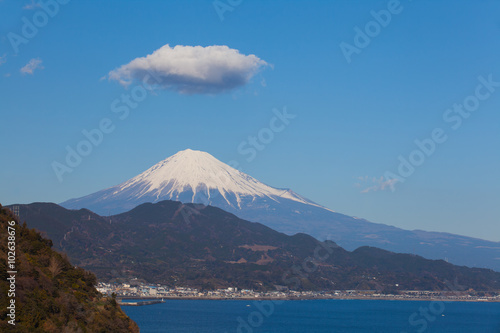 Mountain Fuji and Suruga bay at Shizuoka prefecture