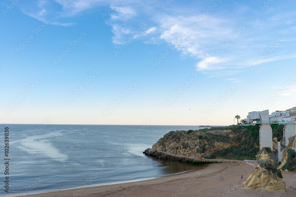 Beach of Albufeira City in Algarve, Portugal