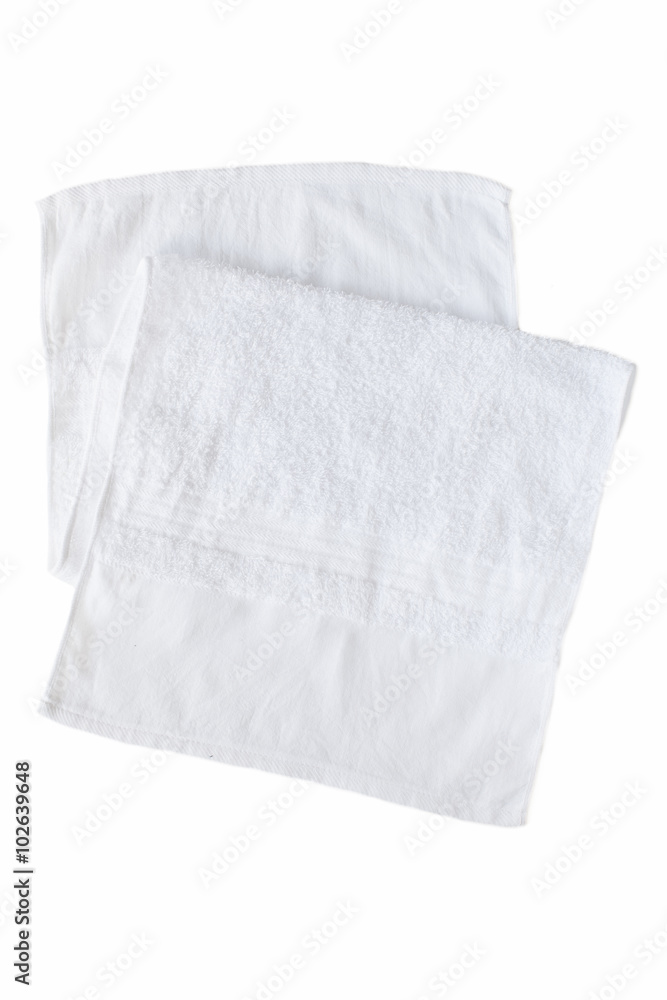 White clean towel isolated on white background