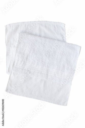 White clean towel isolated on white background