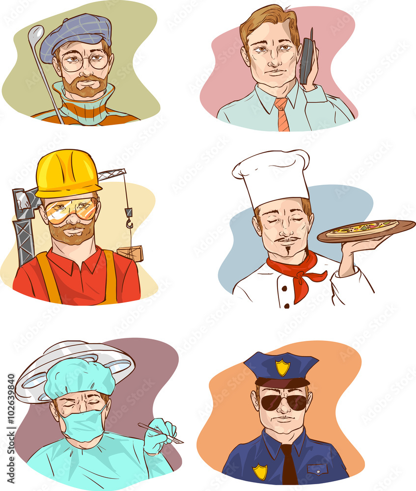 vector illustration of a Occupation Man Characters Happy Smiling vector illustration of a Occupation Man Characters Happy Smiling