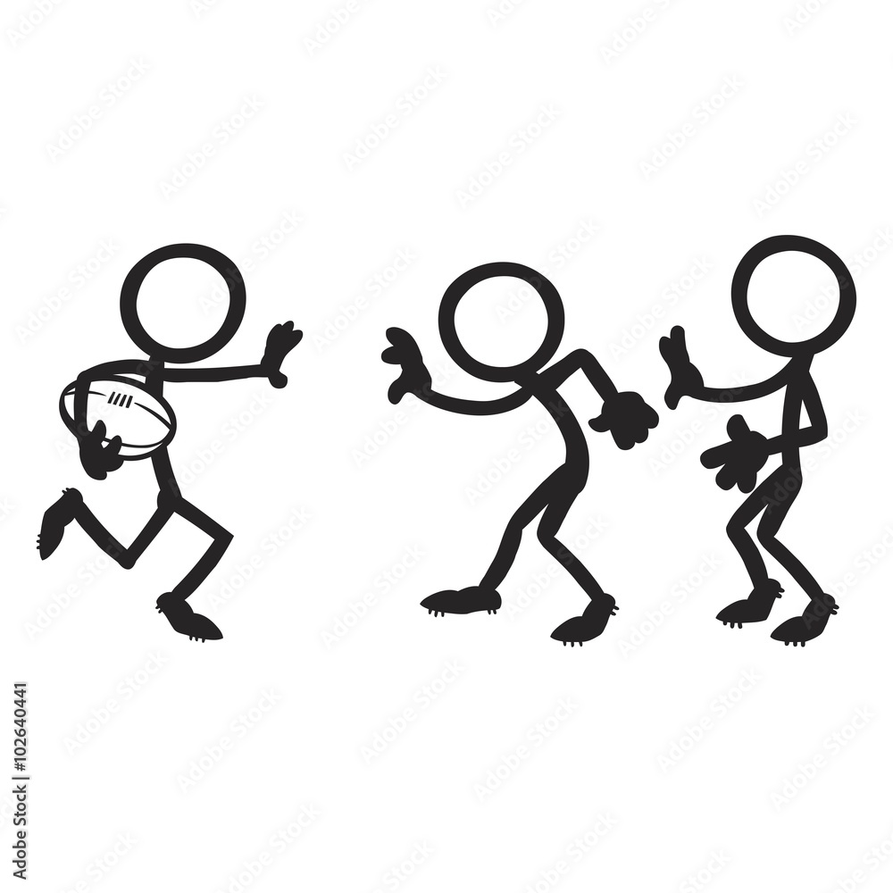 Stick figure aussie rules football playing Stock Vector Adobe Stock