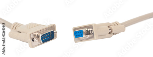 Serial connectors isolated on a white background photo