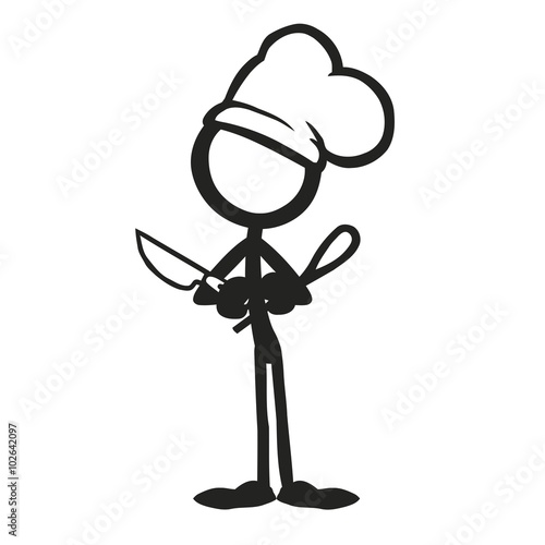 Stick Figure Cooking Chef