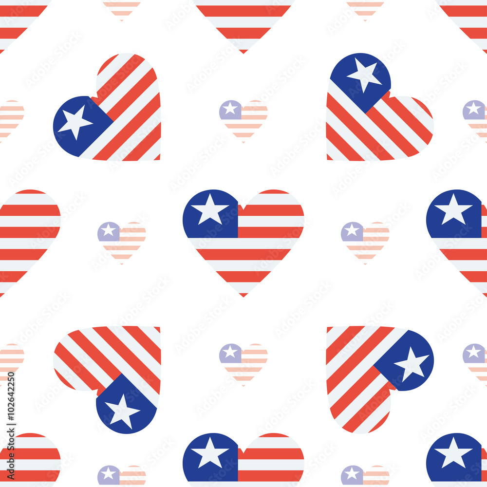 Liberia flag heart seamless pattern. Patriotic Liberia flag back Liberia flag heart seamless pattern. Patriotic Liberia flag back