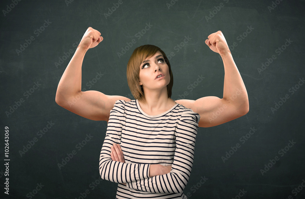 strong and muscled arms concept