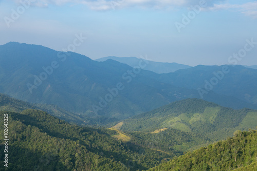 Sky, forest and mountains. © vachiraphan