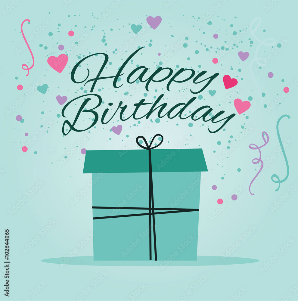 Happy Birthday Geschenk Geburtstag Stock-Vektorgrafik | Adobe Stock