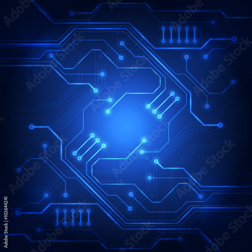 Abstract digital circuit technology background. Illustration Vector