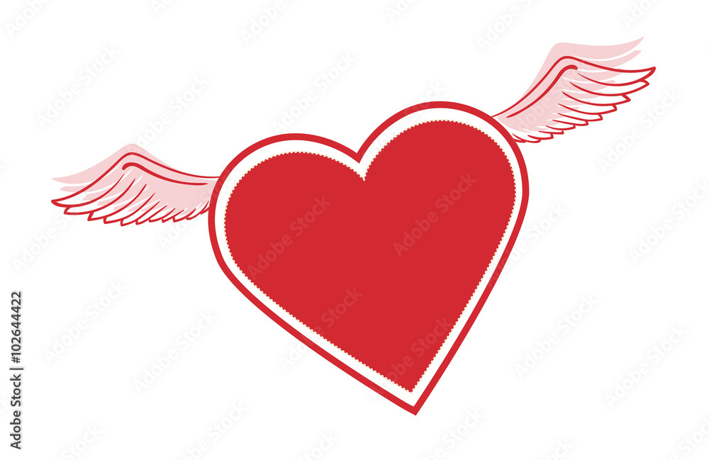 Fliegendes rotes Herz Vektor Fliegendes rotes Herz Vektor