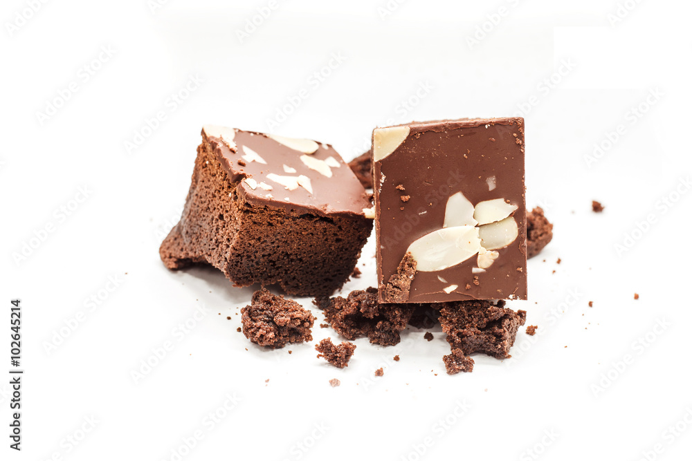 Brownie on white background Brownie on white background