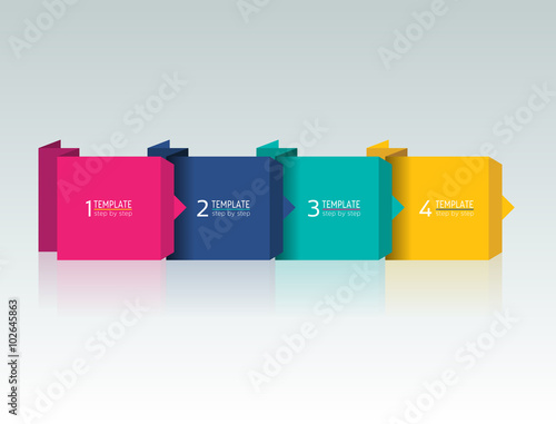 Four step chart, template, scheme, tab. Infographic step by step graphic.