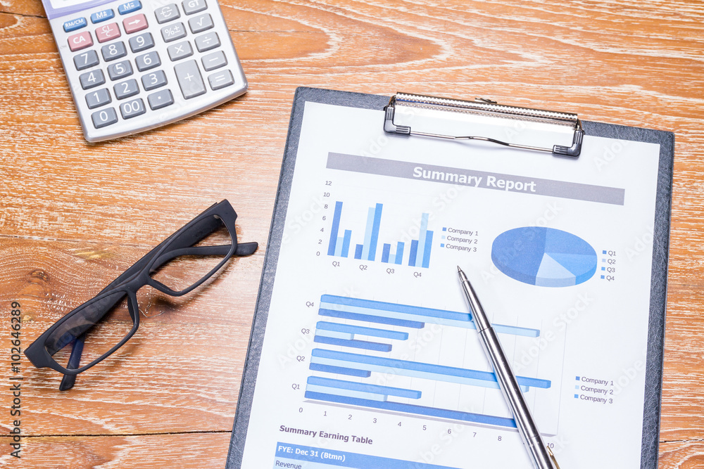 business report on table business report on table