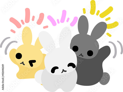 Three pretty rabbits