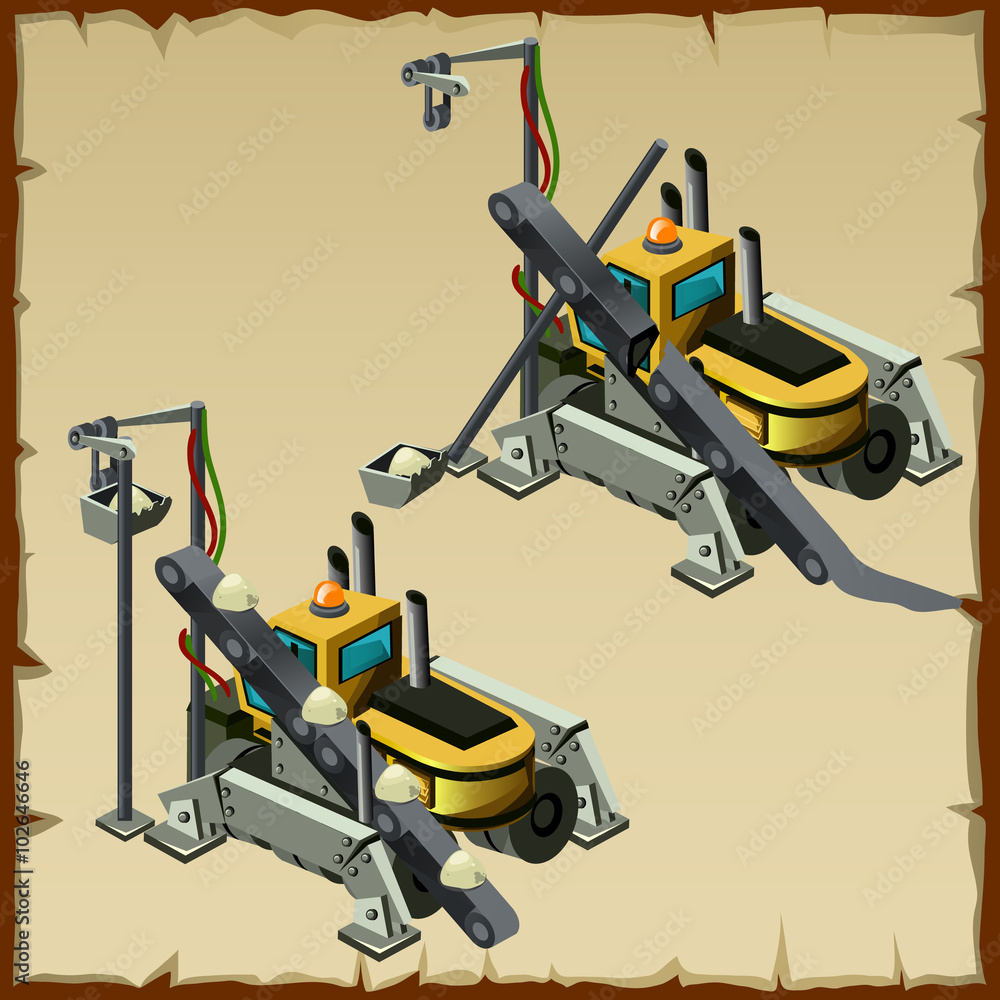 Two conveyor for digging and transporting soil Two conveyor for digging and transporting soil