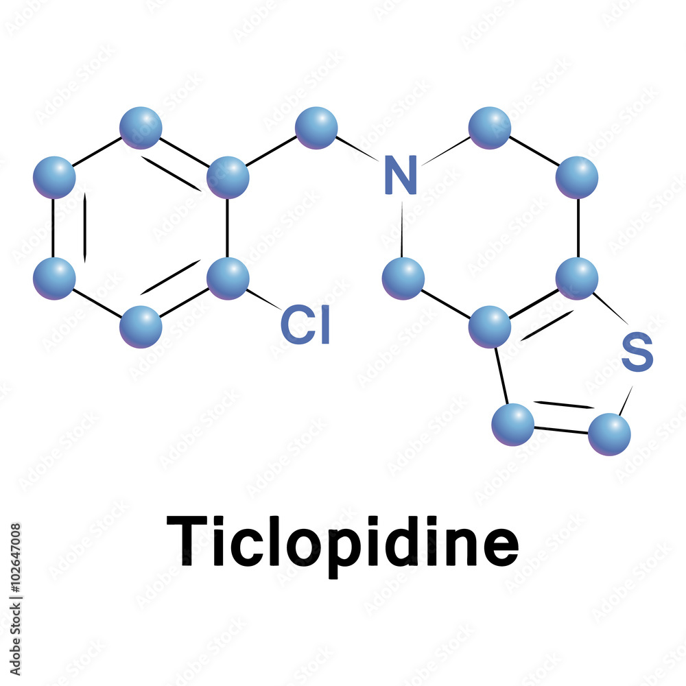 Ticlopidine molecular structure. Ticlopidine molecular structure.
