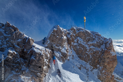 Bergsteiger auf der Zugspitze