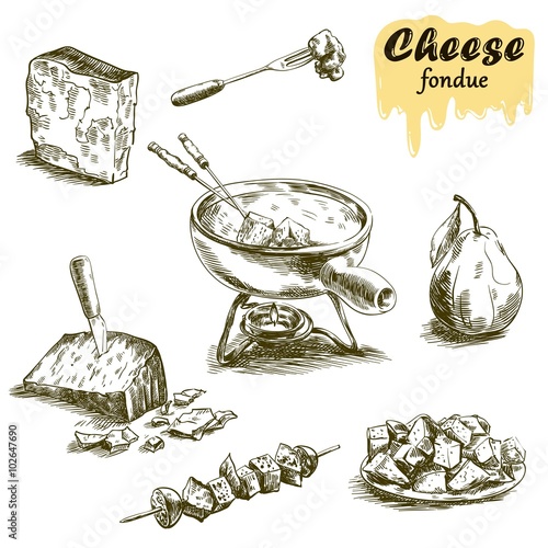 cheese fondue sketches