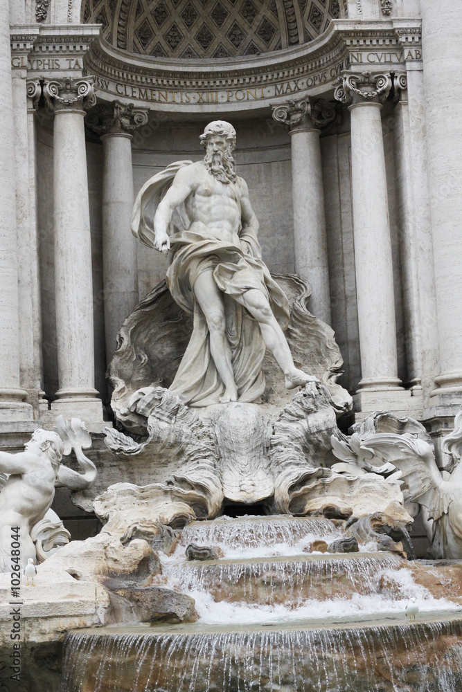 famous Trevi Fountain in Rome, Italy