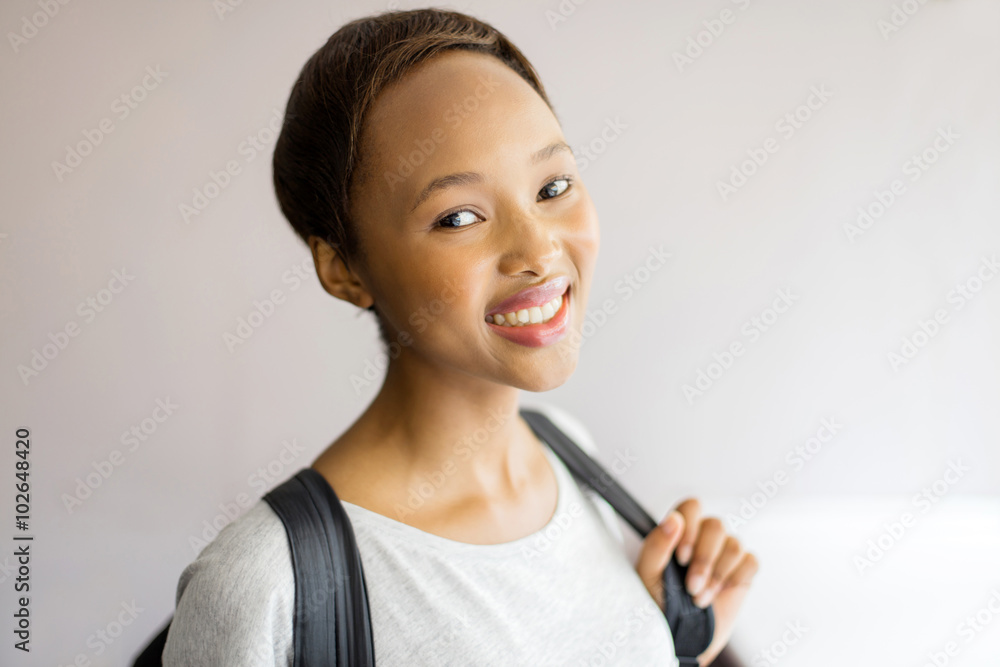 afro american university student looking at the camera afro american university student looking at the camera