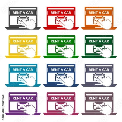 Rent a Car Transportation design icons set 