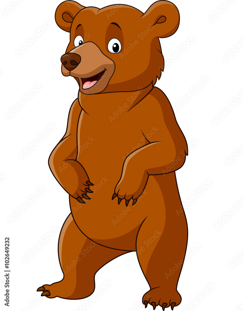 Obraz premium Cartoon funny bear standing