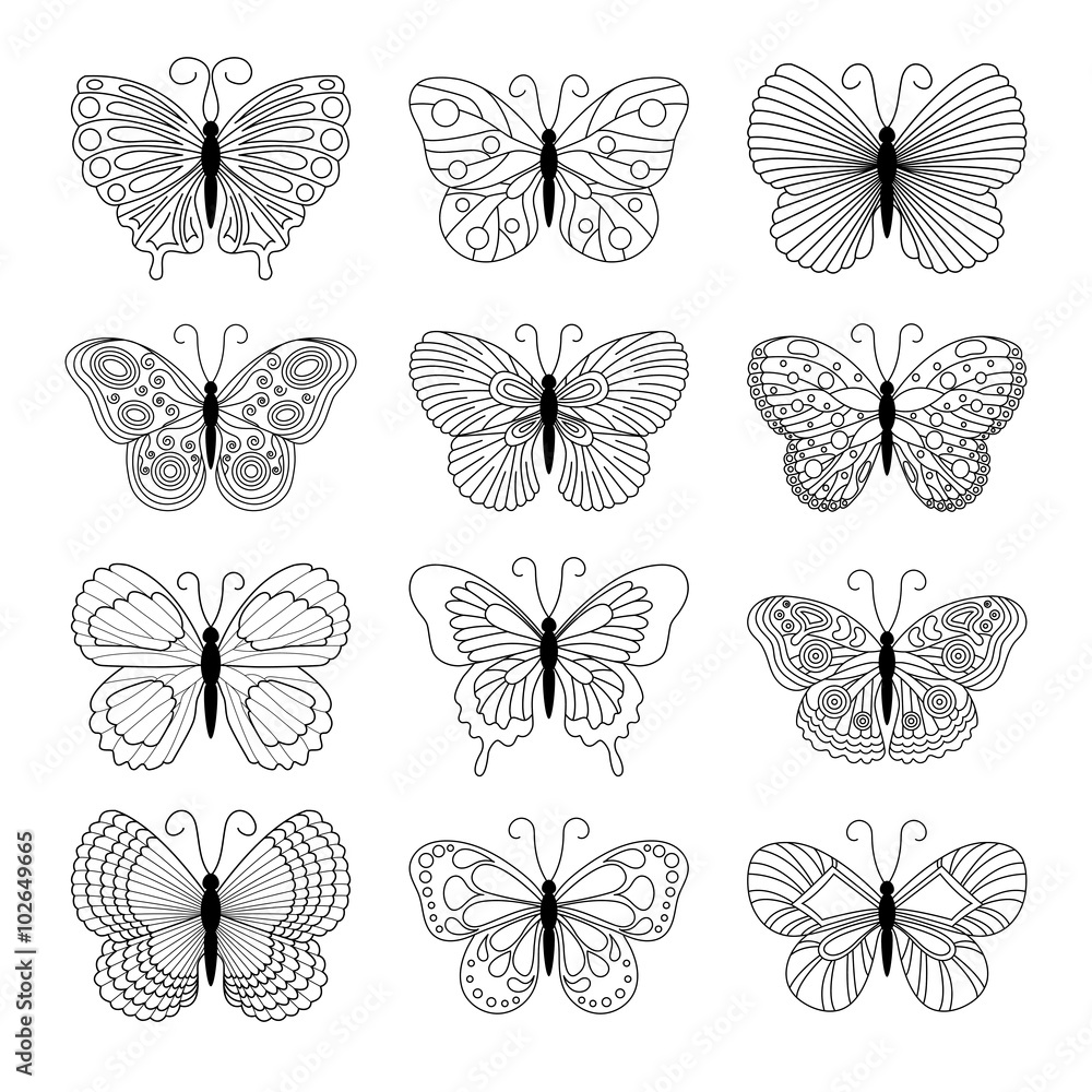 Naklejka butterfly icons