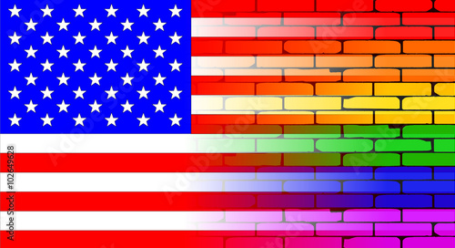Gay Rainbow Wall American Flag
