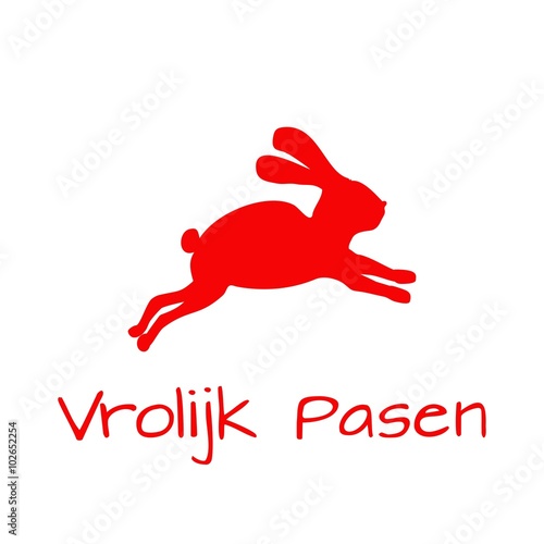 Vrolijk Pasen - Konijntje Konijntje jumps snel weg - Paas Groet - Nederland