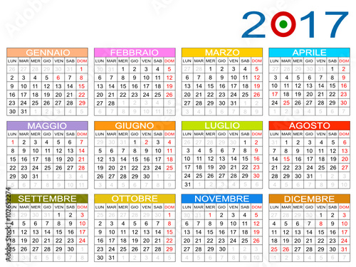 Calendario Italia 2017