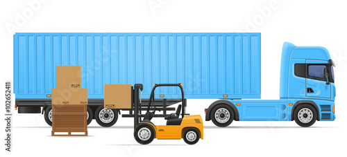 truck semi trailer for transportation of goods concept vector il