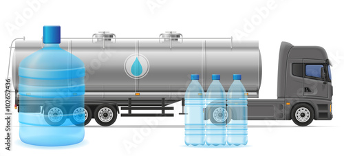 truck semi trailer delivery and transportation of purified drink