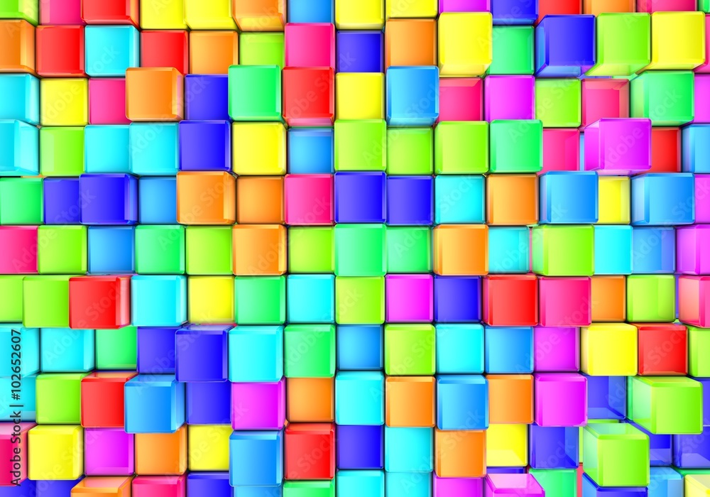 Futuristic abstract background of colored cubes Futuristic abstract background of colored cubes