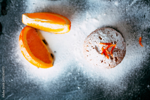 Homemade cupcakes with oranges