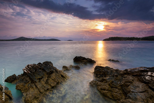 Croatia island of Rogoznica in the sunset