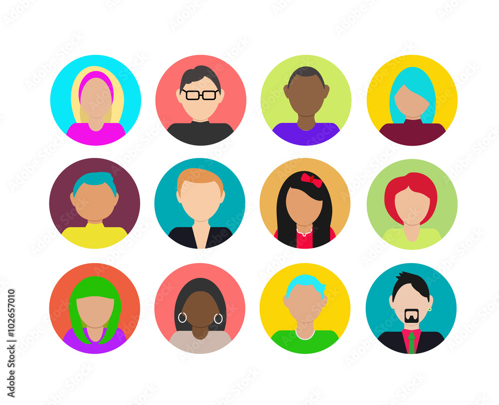 Set of people icons. Vector