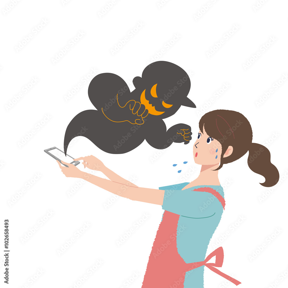 スマートフォン 主婦 イラスト スマートフォン 主婦 イラスト