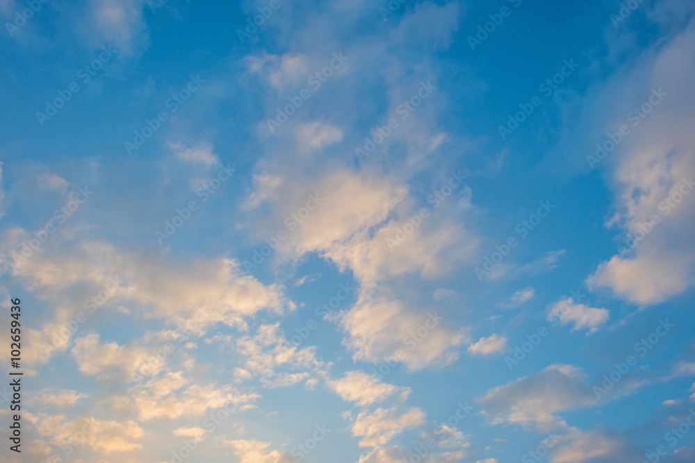 Clouds in a blue sky in winter Clouds in a blue sky in winter