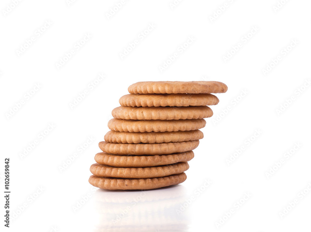 front and back Cracker cookies isolated on white front and back Cracker cookies isolated on white