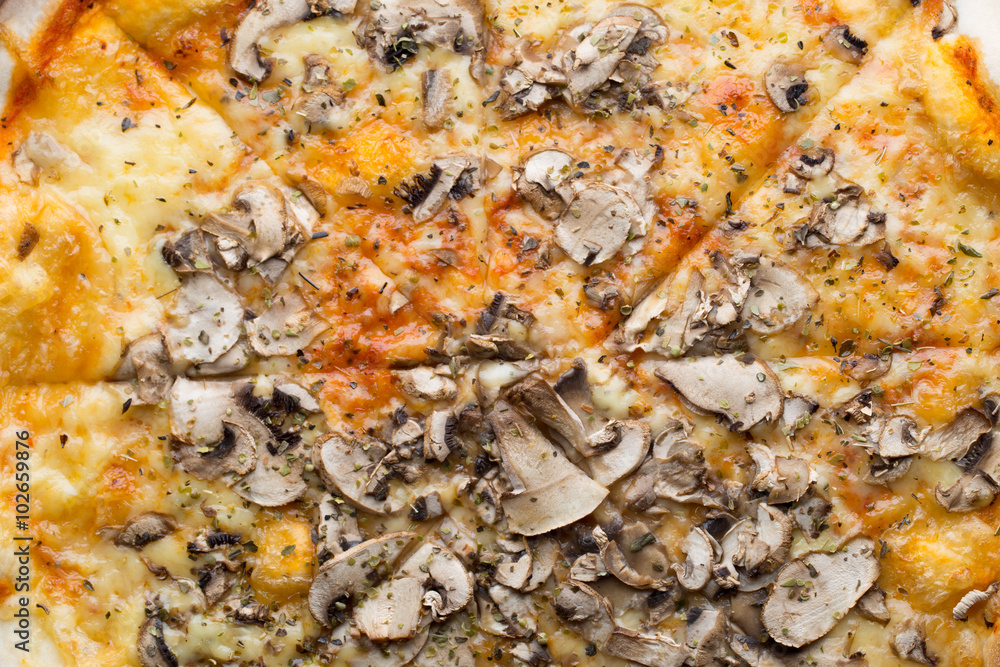 Pizza with ham, pepper and olives. Pizza with ham, pepper and olives.