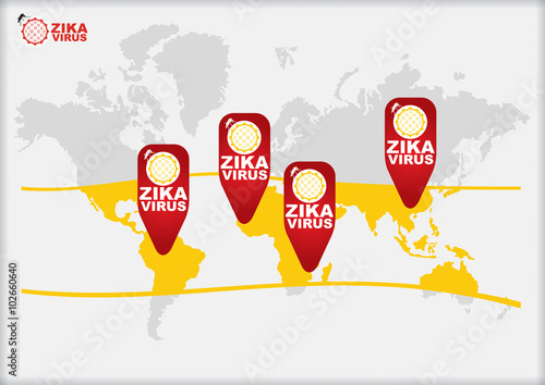 ZIKA Virus, countries or areas at risk.