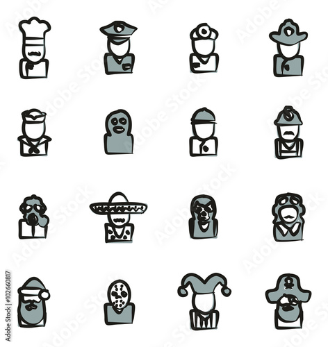 Avatar Icons Set 1 Freehand 2 Color