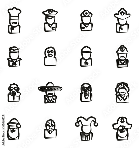 Avatar Icons Set 1 Freehand 