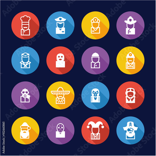 Avatar Icons Set 1 Flat Design Circle