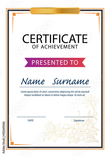 certificate template,diploma ,A4 size ,vector