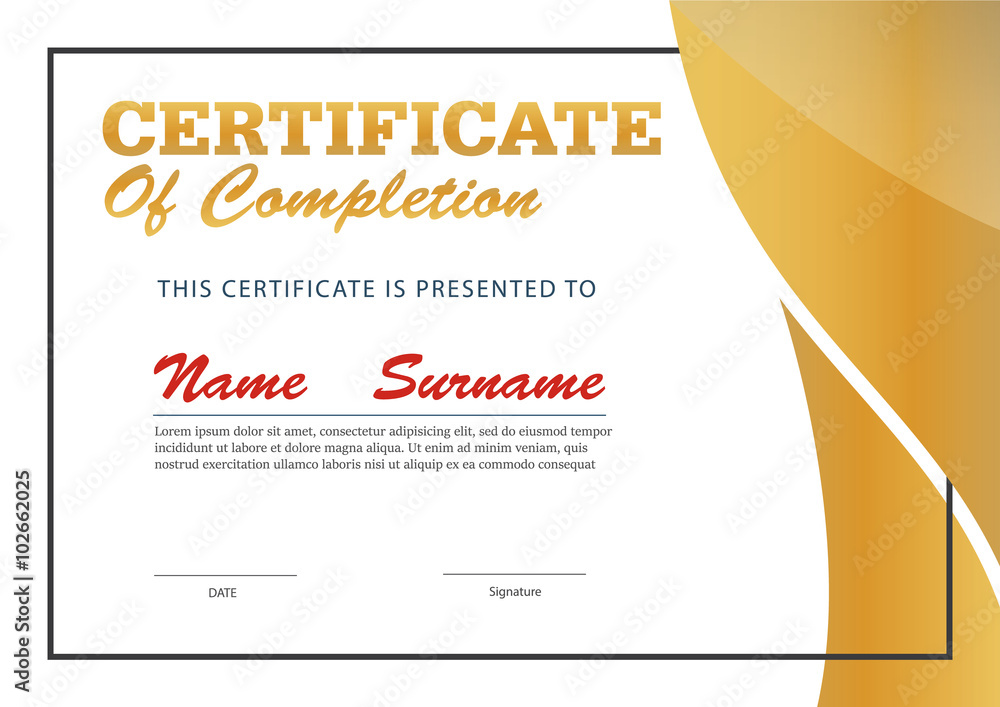 Fototapeta premium certificate template,diploma layout,A4 size ,vector