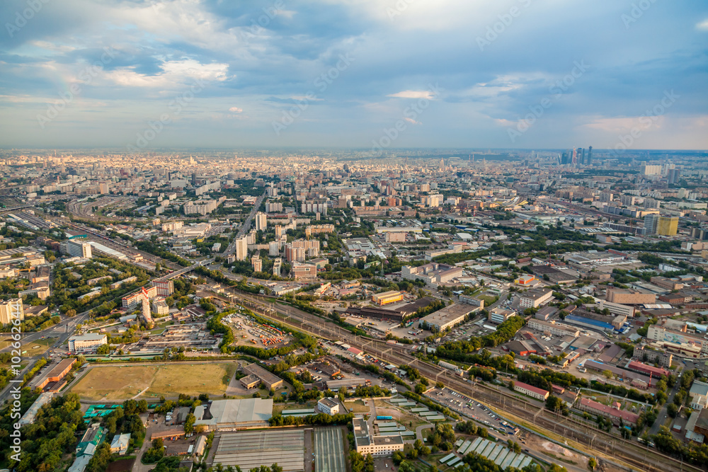 Fototapeta premium Birdseye view of Moscow