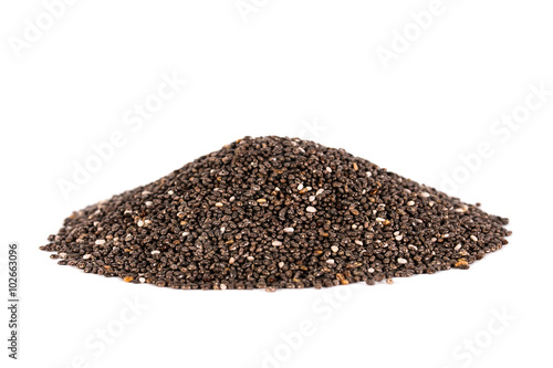 chia seeds isolated on white