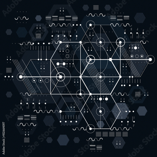 Technical plan, engineering draft. Vector drawing of industrial