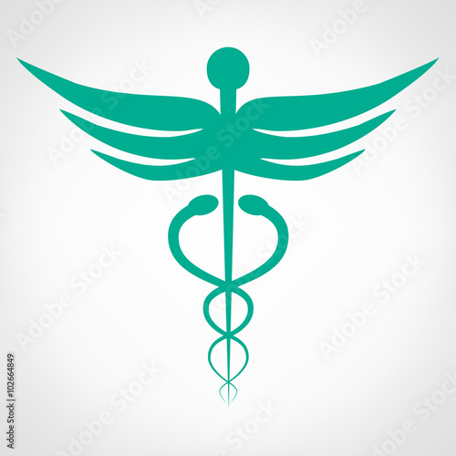 Caduceus medical symbol. Emblem for drugstore or medicine.